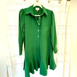 BNWT Tuckernuck Hunter Green Crepe Callahan Dress